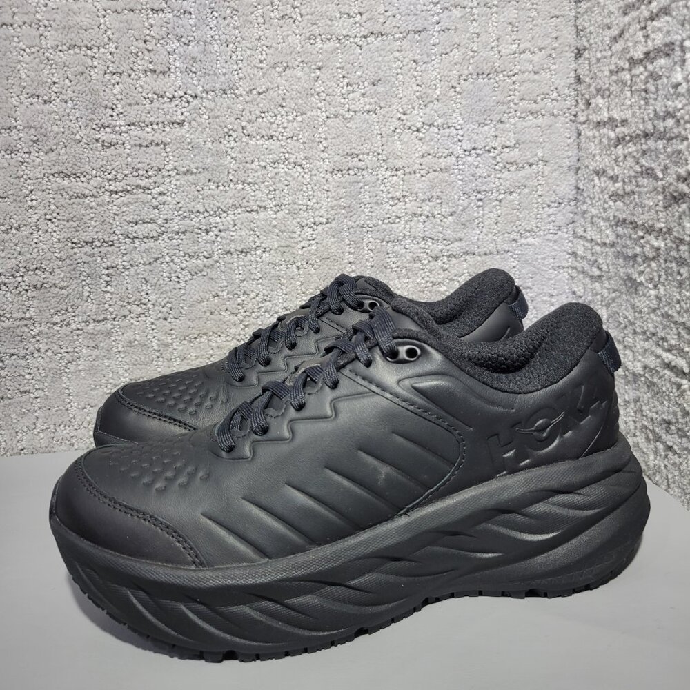 Hoka One One Bondi SR Women's Size US 8 Black Leather Athletic Running Sneakers. - Picture 4 of 10